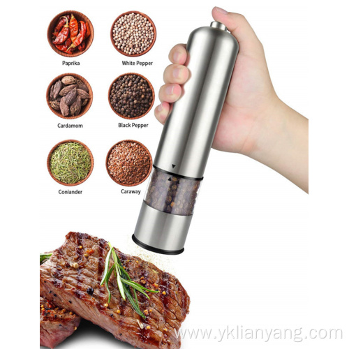 electric salt and pepper grinder set with light